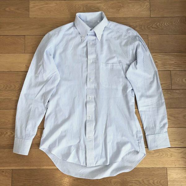 スーツセレクト　シャツ　形態安定　形状記憶　ストライプ　ブルー　M 84 長袖　ワイシャツ