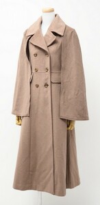 TH0846＝定価4.4万*ハーリップトゥ Her lip to*Mademoiselle 2Way Long Coat*ケープ*ウール*ロングコート*Ｍ*ブラウン系