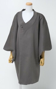 GN1946＝ピアチェンツァ/PIACENZA生地*モダレジャンス/Moda Regence*ウールカシミヤ*着物袖*和装コート*オーバーコート*M*カーキ系