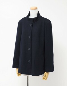 GN8984〇未使用*定価4.3万円*ピエールカルダン Pierre Cardin Ramille*ウール100％*スタンドネック*ジャケット*サイズM*ネイビー