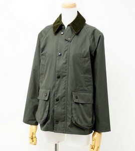 TH0848#バブアー Barbour*コットン*ジャケット*コーデュロイ襟*ブルゾン*オーバーサイズ*ダークグリーン系*8