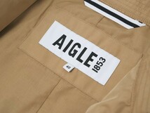 MG0345○エーグル AIGLE 1853*透湿防水 トレンチコート*コットン*ベルテッドコート*ロングコート*サイズFR40*ベージュ_画像3