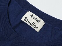 GN9107▼アクネストゥディオズ Acne Studios*ウール100％*クルーネック 長袖 ニット セーター*XSサイズ*ブルー系_画像5