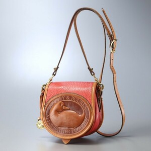 MG0833*USA製*ドゥーニー＆バーク DOONEY＆BOURKE*レザーミニショルダーバッグ*ポシェット*クロスボディバッグ*鞄*レッド×ブラウン