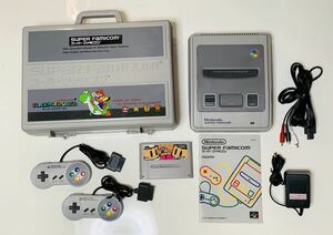 SFC Nintendo Super Famicom storage case set S-video cable 純正の任天堂Sビデオケーブル付き * スーパーファミコン収納ケース