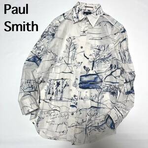  PaulSmith ポールスミス　長袖シャツ　シャツ　トップス　総柄　柄シャツ　メンズ　M ボタンダウン　長袖 