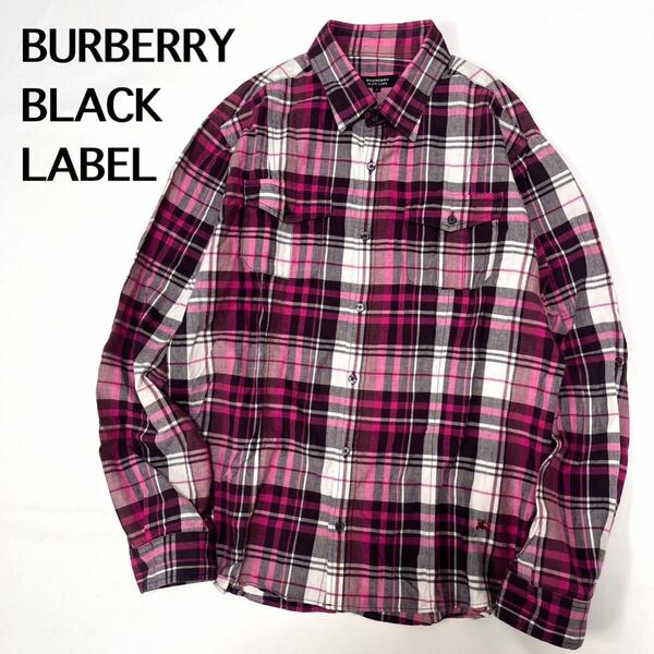 BURBERRY BLACK LABEL バーバリーブラックレーベル　3 L チェックシャツ　トップス　長袖シャツ　ボタンシャツ　メンズ
