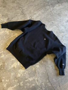 [ the vintage ] 80's champion reverse weave crew neck sweat shirt black