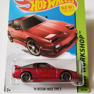 ホットウィール 2015ベーシック '96 日産 180SX TYPE X ブリスター難アリ メタルフレーム ダークレッド USカード