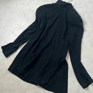 美品【L】 エンポリオアルマーニ チュニックブラウス カットソー 横スリット 40 黒 ブラック EMPORIO ARMANI レディース 240226