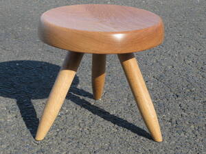 Art hand Auction Taburete de roble de una sola tabla taburete de pastor artesanía hecha a mano 4, muebles, interior, silla, heces