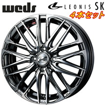 Weds LEONIS SK ホイール4本 ブラックメタルコート/ミラーカット 4.5-15インチ 4穴/PCD100 インセット+45_画像1