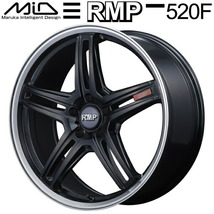 MID RMP 520F ホイール4本 セミグロスブラック/リムポリッシュ 8.0J-18インチ 5穴/PCD114.3 インセット+42_画像1