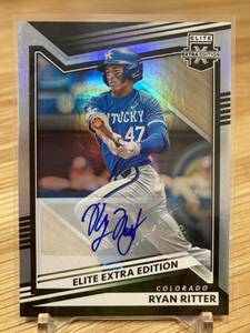 Ryan Ritter 2022 Panini Elite Extra Edition Auto Baseball MLB 直筆サイン