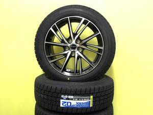 S3759 新品 国産 4本 195/60R17 ダンロップ ウィンターマックス WM02 LW06 7J +38 114.3 ブラックポリッシュ 60系 プリウス 取付用ナット付