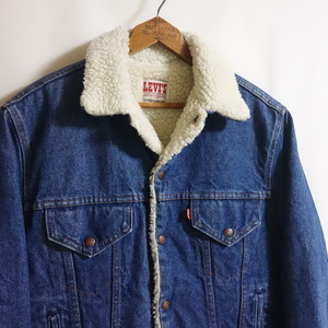 【良好 80's USA製 LEVI'S デニム ボアジャケット 38R】70608-0216 ボタン裏527 オリジナル ビンテージ 4th 米国製