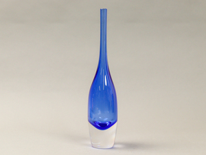 NM2B ベネチアンガラス ムラノ Roberto Beltrami ブルーフルート 花瓶 28cm 飾り瓶