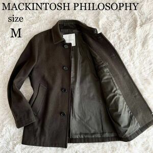 MACKINTOSH PHILOSOPHY マッキントッシュフィロソフィー メルトンウール チェスターコート ステンカラーコート メンズ オリーブ カーキ M