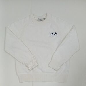 ◎ UNIQLO アニヤハインドマーチコラボ プレミアムラムクルーネックセーター オフホワイト 150cm キッズ