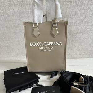 【新品・未使用】DOLCE&GABBANA ロゴ ナイロンバッグ スモール　ベージュ　BM2123AG182 8J065