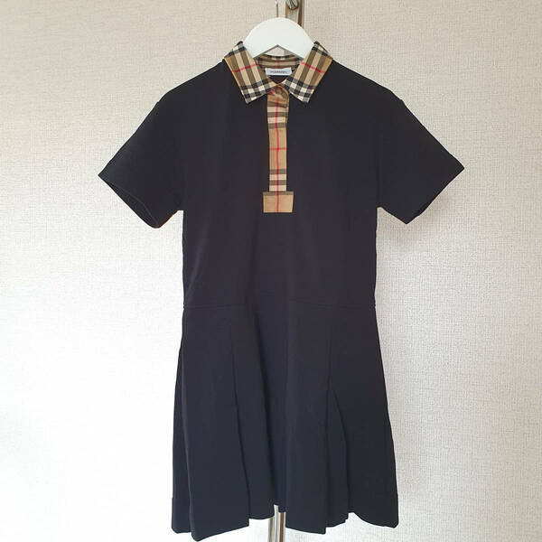 【新品・未使用】BURBERRY kids ポロワンピース　ブラック　10Y　8053563