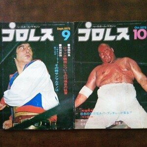 プロレス1975年9月号、10月号2冊セット