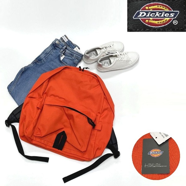 未使用品 Dickies オレンジ リュックサック レディース メンズ タグ カジュアル アウトドア キャンプ 大きい30L 旅行デイリー ディッキーズ