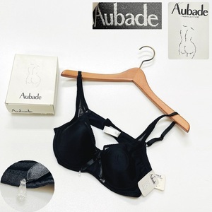 未使用品 /B90/ Aubade NOIR ブラック フルカップブラ ブラジャー タグ レディース フランス フェミニン 黒 上品大人可愛い下着 オーバドゥ