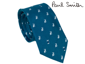  Paul Smith M1A 765L A40683MEN TIE NARROW RABBIT cerulean blue series ground silver group 2 kind rabbit pattern narrow necktie 