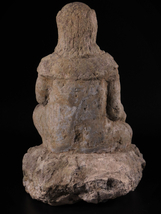 【ONE'S】仏教美術 極上細密彫刻 石仏 『不動明王坐像』 高33.7cm 重量10.9kg 置物 石彫刻 仏像 座像 古美術品_画像7