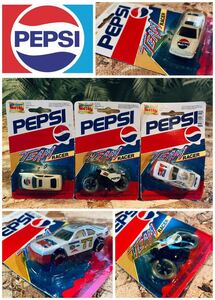 90' vintage golden wheel PEPSI team racer die-cast car ×3◇ビンテージペプシダイキャストミニカーセット◆当時レトロ◆米企業レア