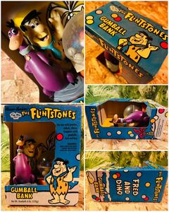 90' vintage Hanna-Barbera THE FLiNTSTONES GUMBALL BANK◆ビンテージハンナバーベラ原始家族フリントストーンズ◇ガムボールバンク◇当時