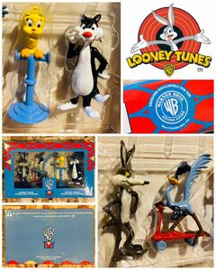 90' vintage EU LOONEY TUNES PVC figure set◇ビンテージルーニーチューンズ◆フィギュアセット当時◇昭和レトロ◆ロードランナーコヨーテ