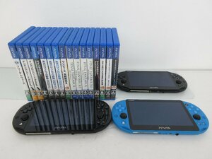 【ジャンク品】PSVita　本体（PCH-2000）3台　ソフト15本セット【ゲ-493】