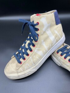 衝撃プライス！『最強クラシックモデル！』【NIKE ID. ナイキ ハイ JUN】高級キャンバススニーカー！ベージュ×ネイビー/jp26cm！2.12