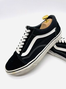  impact price![ strongest start men. 1 pair!][VANS Vans / Old school ] high class canvas sneakers! black white /jp24.5cm!2.27