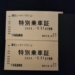 横浜シーサイドライン 特別乗車証 回数券 ２枚 3月31日まで有効