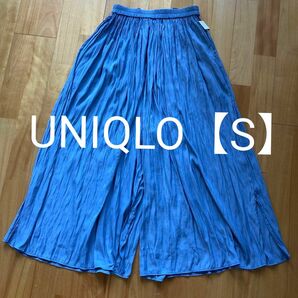 UNIQLOパンツスカート【S】ウエスト全ゴム　水色 ワイドパンツ