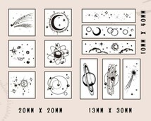 【迅速発送】木製　スタンプ盛り合わせ12個セット　はんこ　天体_画像4