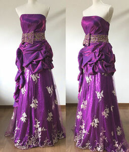 cbdr225 unused long dress purple size :6 America size tag attaching biju- Live Mai pcs costume stage musical performance .