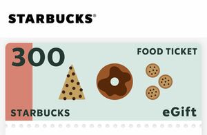 スターバックス フードチケット 300円 Starbucks eGift　有効期限:2024.3.31 引換券　スタバ