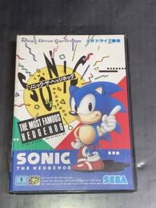 【動作未確認】メガドライブ用ソフト　ソニック・ザ・ヘッジホッグ - MEGA DRIVE　※ケースフィルム破れあり