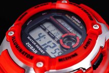 1円～1スタ 新品未使用 逆輸入model CASIO カシオ電波時計200m防水【誤差10万年に1秒】RED レッド 20気圧 超高性能 ハイスペック腕時計_画像3