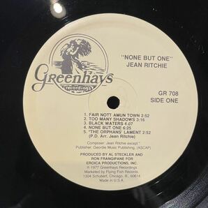 【US盤】Jean Ritchie None But One (1981) Greenhays Recordings GR 708 Eric Weissberg, Janis Ian, Susan Reed等参加 folk, SSWの画像4