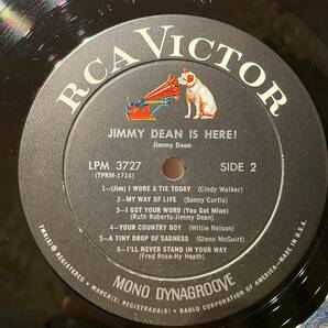 【US盤Org.深溝Mono】 Jimmy Dean Jimmy Dean Is Here! (1967) RCA Victor LPM-3727の画像5