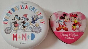 ミッキーマウスMickey＆ミニーマウスMinnie＆ドナルドダック/Disney☆お菓子缶/キャンデー缶/缶ケース/小物入れ☆90年代レトロ/当時物