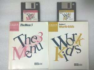 PC-98シリーズ/エプソン互換機用「The Menu 3」「Work Kids」（中古品、3.5インチフロッピ・説明書のみ、箱無し） 