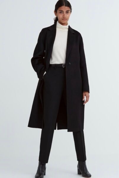 UNIQLO ダブルフェイスロングコート ブラック