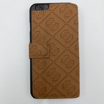 ko0210/06/83 1円～ 未使用 ゲス GUESS iPhone6用 手帳型スマホケース BOOKTYPE CASE FOR IPHONE6 ブラウン系 総柄 ロゴ_画像5