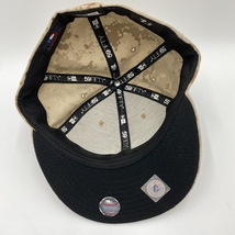 ko0215/15/74 美品 ニューエラ NEW ERA キャップ 59FIFTY 7 1/2(59.6cm) MLB メモリアルデイ デジタルカモ NEWYORK YANKEES ブラウン 総柄_画像8